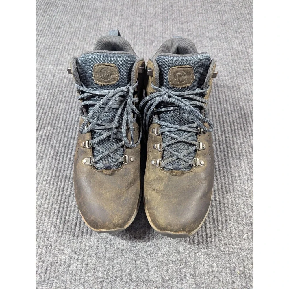 Merrell Zion Peak Hiking Boots Mens‎ Size 11.5 Leather Vibram Brown Lace J035361